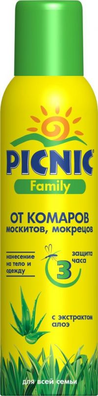 Picnic (Пикник) спрей от комаров 180мл гипоаллерг (АРНЕСТ)