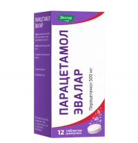 Парацетамол 500мг таб.шип. №12 (ЭВАЛАР)