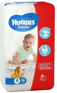 Huggies (Хаггис) подгузники classic №14 р.4 7-18кг (КИМБЕРЛИ-КЛАРК ООО)