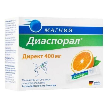 Магний-диаспорал директ 400мг гран.д/р-ра д/пр.внутр. №20 пак. (Protina pharmazeutische gmbh)