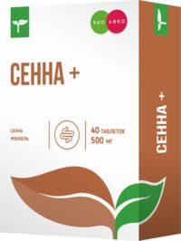 Эколеко сенна+ 500мг таб. №40 (ГРИН САЙД ООО_2)