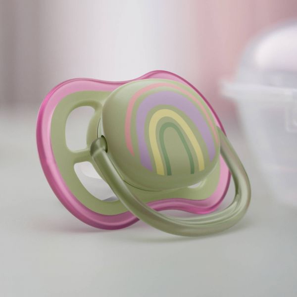 Avent (Авент) соска-пустышка №2 0-6 мес солнышко/ радуга для девочек scf085/59 (Philips consumer lifestyle b.v.)