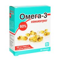 Омега-3 концентрат 60% 1000мг капс. №80 (РЕАЛКАПС)