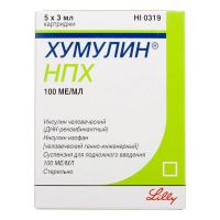 Хумулин нпх 100ме/мл 3мл сусп.д/ин.п/к. №5 картридж (ЭЛИ ЛИЛЛИ)