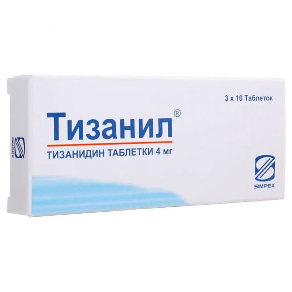 Тизанил 4мг таб. №30 (Simpex pharma pvt ltd)
