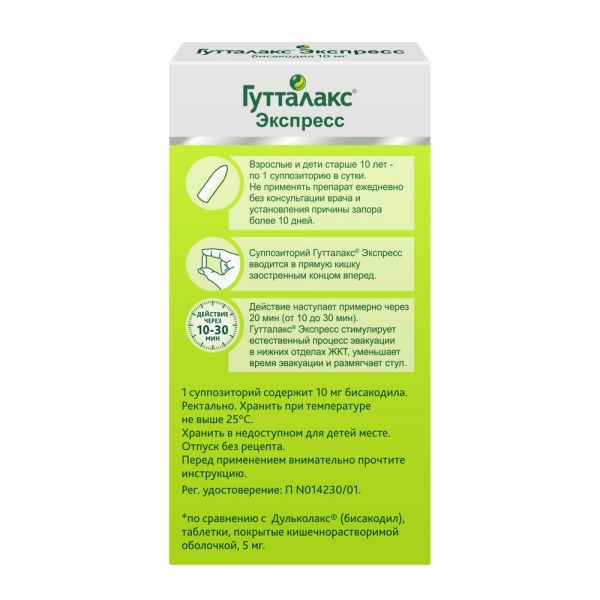 Гутталакс экспресс 10мг супп.рект. №6 (Instituto de angeli s.r.l._2)
