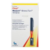 Фиасп 100ед/мл 3мл р-р д/ин.в/в. п/к. №5 картридж в шприц-ручке  флекстач (НОВО НОРДИСК)