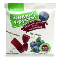 Живые фрукты снэки 35г черничные на фруктозе (ООО "ТОРГОВЫЙ ДОМ ПЕТРОДИЕТ")
