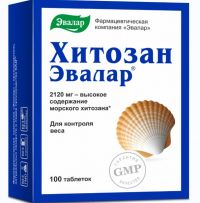 Хитозан 500мг таб. №100 (ЭВАЛАР)