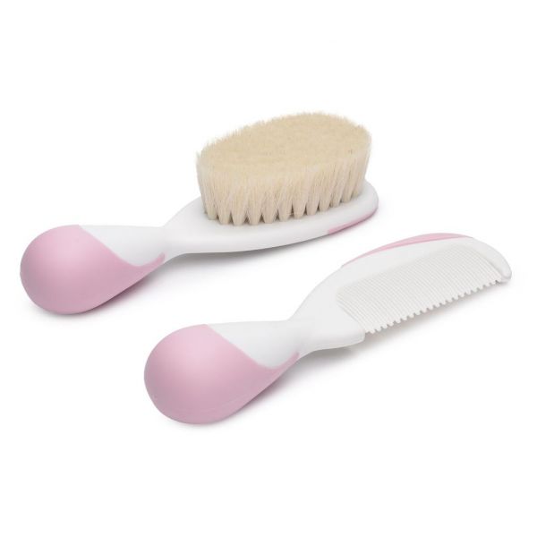 Chicco (Чикко) щетка натуральная и расческа розов. 320611037 (Chicco)