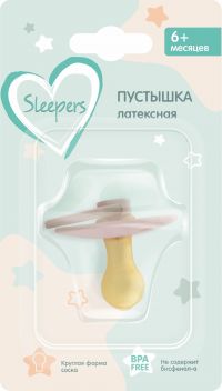 Sleepers (Слиперс) соска-пустышка от 6 мес. латекс круглая 34976 (АМТ ТРЕЙД ООО)