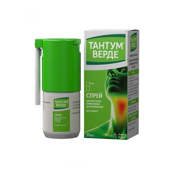 Тантум верде 0.255мг/доза 30мл спрей д/пр.местн. №1 фл.-доз. (Aziende chimiche riunite angelini francesco)