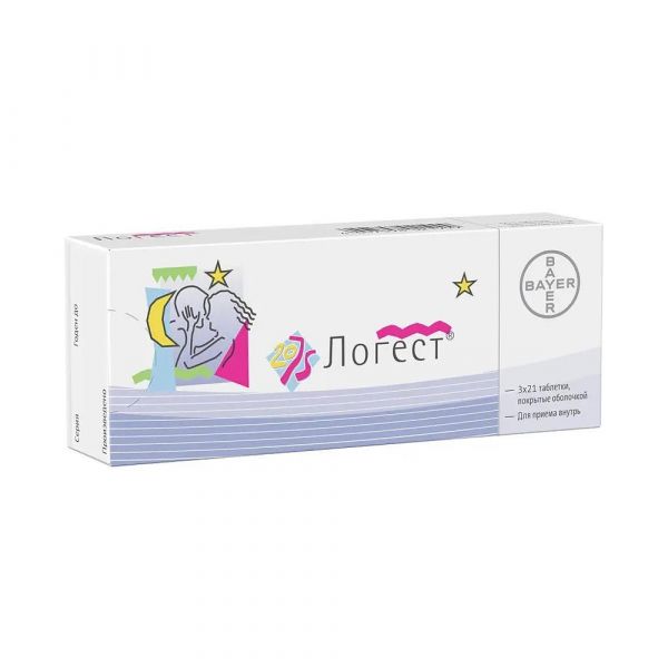 Логест 75мкг+20мкг таб.п/об. №63 (Bayer weimar gmbh und co. kg/bayer ag)