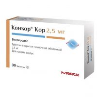 Конкор кор 2.5мг таб.п/об.пл. №30 (МЕРК)