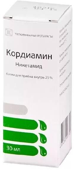 Кордиамин 25% 30мл капли д/пр.внутр. №1 фл.-кап. (Татхимфармпрепараты оао)