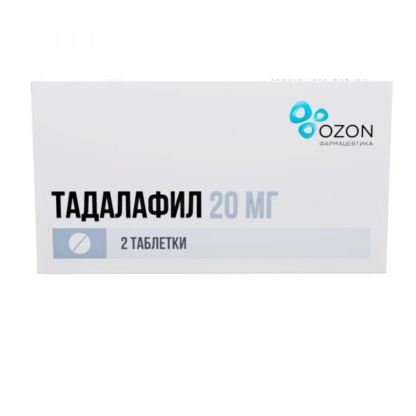 Тадалафил 20мг таб.п/об.пл. №2 (Озон ооо)