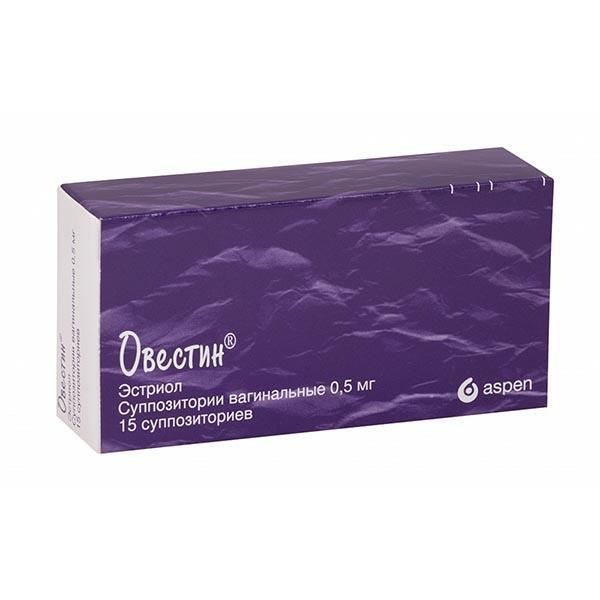 Овестин 0,5мг супп.ваг. №15 (Unither industries s.a.s.)