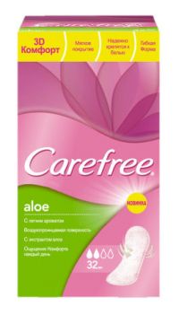 Carefree (Кэфри) прокладки воздухопроницаемые №32 алоэ (ДЖЕЙТНЛ)