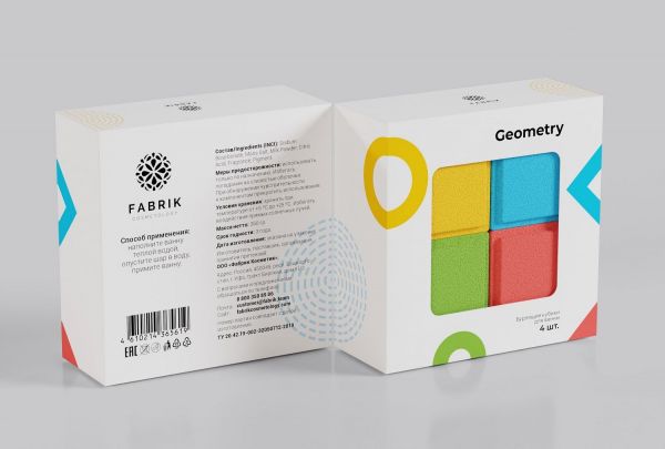 Fabrik cosmetology (фабрик косметолоджи) кубики бурлящие для ванны 360г geometry (Фабрик косметик ооо)