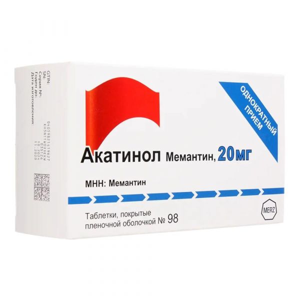 Акатинол мемантин 20мг таб. №98 (Rottendorf pharma gmbh/ merz pharma gmbh & co_1)