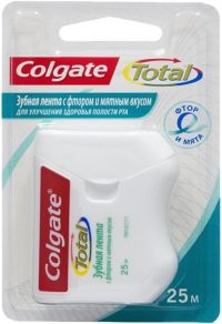 Colgate (Колгейт) зубная лента 25м тотал фтор и мята (PERI-DENT STAR SDN BHD)