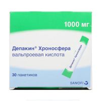 Депакин хроносфера 1000мг гран.д/пр.внутр.пролонг. №30 пак. (САНОФИ)