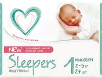 Sleepers (слиперс) подгузники 1 №27 д/новорожд 2-5кг (ONTEX BVBA)