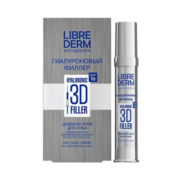 Libriderm (Либридерм) гиалуроновый филлер 3d крем дневной для лица 30мл spf15 (Биофармлаб ооо)