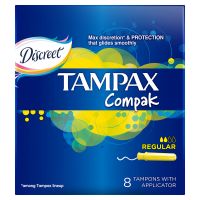 Tampax (Тампакс) тампоны discreet pearl №8 регуляр с аппликат (ПРОКТЕР ЭНД ГЕМБЛ)