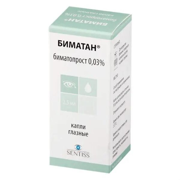 Биматан 0,03% 2,5мл капли глазн. фл. (Sentiss pharma pvt. ltd.)