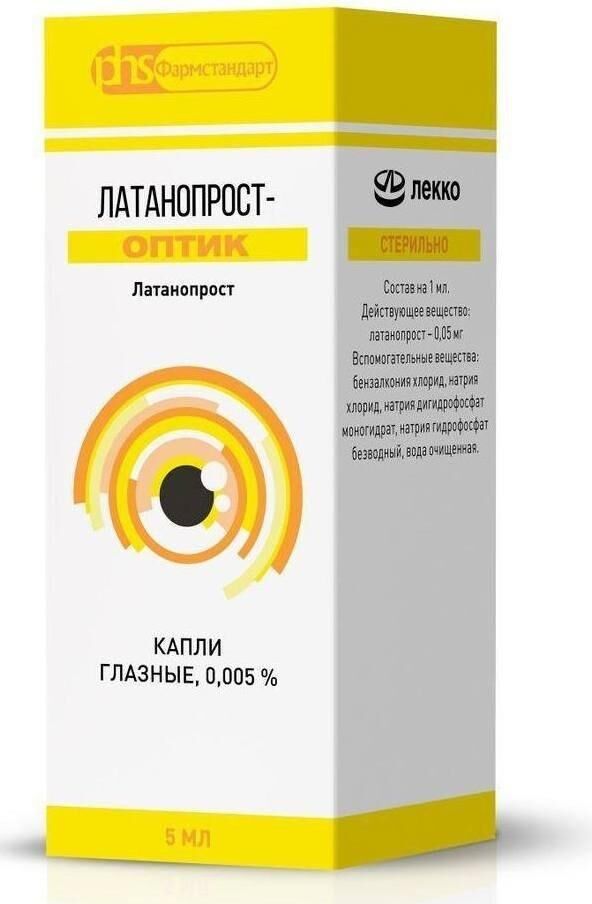 Латанопрост-оптик 0,005% 5мл капли глазн. №1 фл.-кап. (Лекко фф зао)