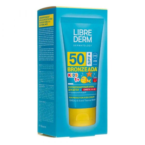 Libriderm (Либридерм) бронзиада для детей 150мл крем солнцезащ. омега 3-6-9 терм.вода spf50+ (Matbea cosmetics)