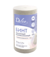 Delice (Делис) бинт эластичный ср 10см*1,5м с застежкой (ИНТЕРТЕКСТИЛЬ ООО)
