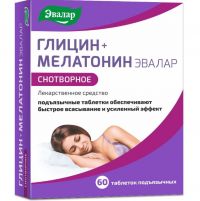 Глицин+мелатонин 100мг+3мг таб.п/язычные №60 (ЭВАЛАР)