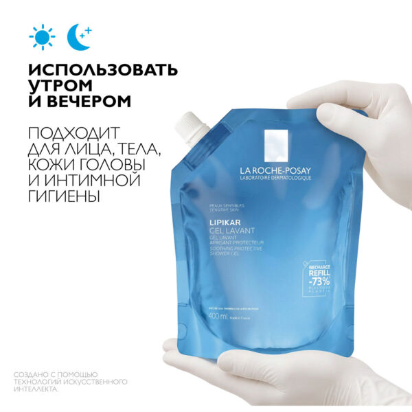 La Roche-Posay (Ля рош-позе) липикар гель для душа 400мл успок. смен.блок (La roche-posay laboratoire pharmaceutic)