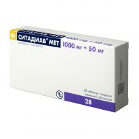 Ситадиаб мет 1000мг+50мг таб.п/об.пл. №28 (ГЕДЕОН РИХТЕР)