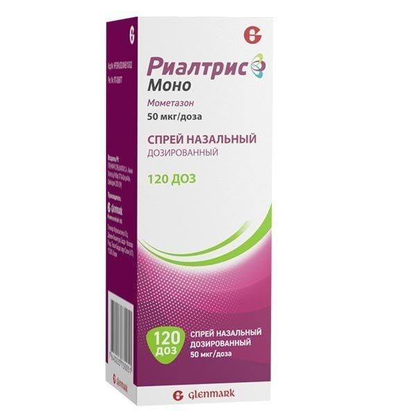 Риалтрис моно 50мкг/доза 120доз спрей наз.доз. №1 фл. (Glenmark pharmaceuticals ltd)