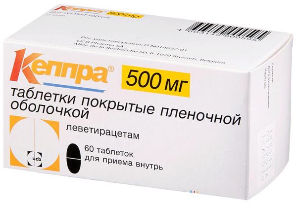 Кеппра 500мг таб.п/об.пл. №60 (Ucb pharma s.a._1)