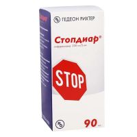 Стопдиар 220мг/ 5мл 90мл сусп.д/пр.внутр. №1 фл.ложк.мерн. (ГЕДЕОН РИХТЕР)