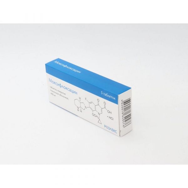 Моксифлоксацин 400мг таб.п/об.пл. №5 (Скан биотек нпк ооо)