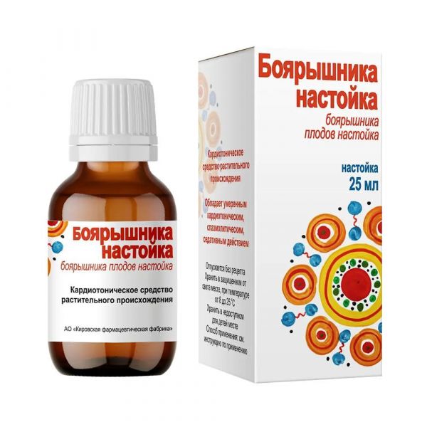 Боярышник 25мл настойка №1 фл. по цене от 56.88 руб в Тюмени, купить Боярышник 25мл настойка №1 фл. (Кировская фармацевтическая фабрика) в аптеке Фармленд, инструкция по применению, отзывы