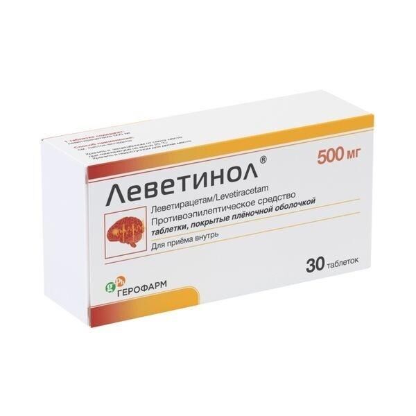 Леветинол 500мг таб.п/об.пл. №30 (Герофарм ооо_2)