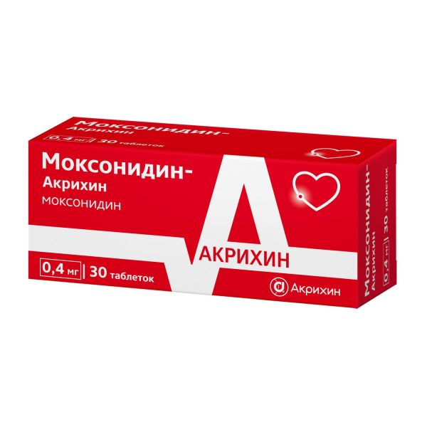 Моксонидин 0,4мг таб.п/об.пл. №30 (Акрихин хфк оао_3)