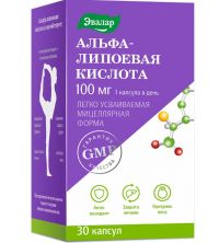 Альфа-липоевая кислота 100мг капс. №30 (ЭВАЛАР)