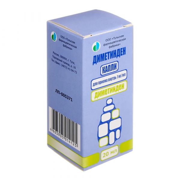 Диметинден+фенилэфрин(0,25мг+2,5мг)/мл 15мл назал.капли (Тульская фармацевтическая фабрика ооо)