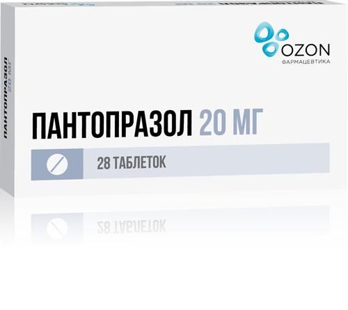 Пантопразол 20мг таб.п/об.киш/раств. №28 по цене от 165.14 руб в Уфе, купить Пантопразол 20мг таб.п/об.киш/раств. №28 (Озон ооо) в аптеке Фармленд, инструкция по применению, отзывы