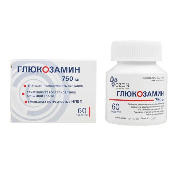 Глюкозамин 750мг таб.п/об.пл. №60 (Озон ооо)