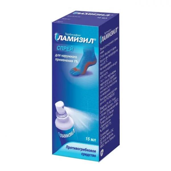 Ламизил 1% 15мл спрей д/пр.наружн. №1 фл.расп. (Delpharm uning s.a.s.)