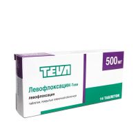 Левофлоксацин-тева 500мг таб.п/об.пл. №14 (ACTAVIS LTD.)