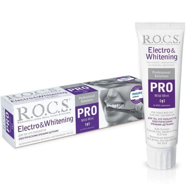 R.O.C.S. (Рокс) зубная паста pro 74г electro_whitening mild mint (Еврокосмед ооо)